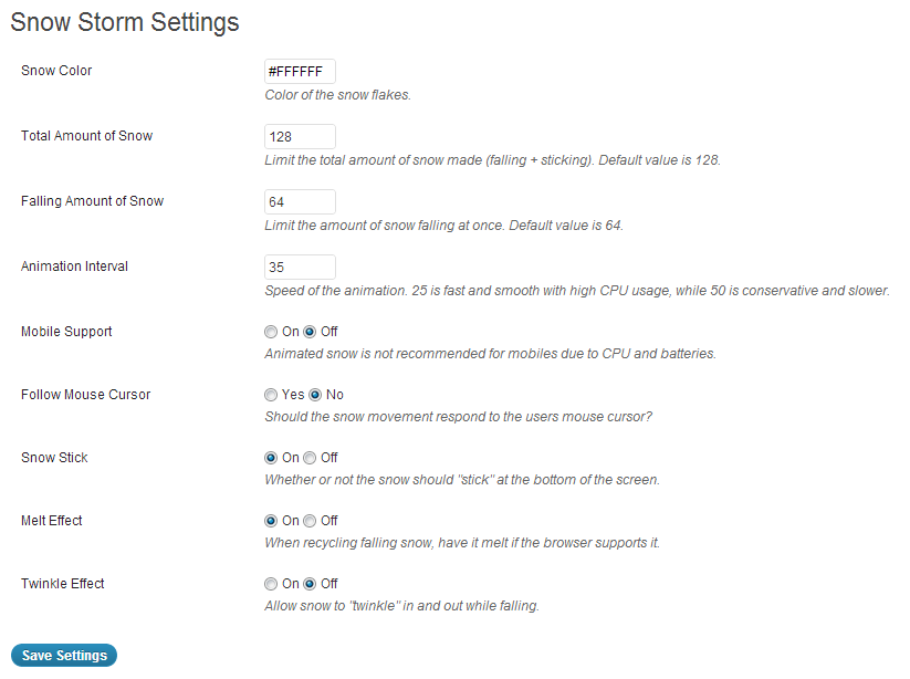 Snow-Storm-WordPress-Plugin-Settings-Page