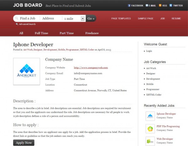 templaticjobboard-single-job-page