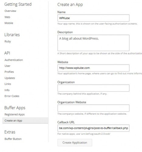 WordPress-to-Buffer-application-page
