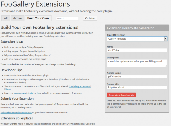 FooGalleryExtensionBoilerplate