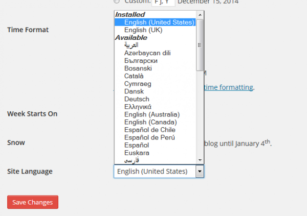 SiteLanguageWordPress4.1