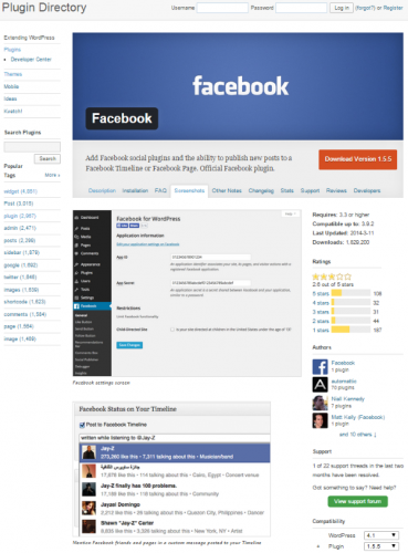 WordPress-Facebook