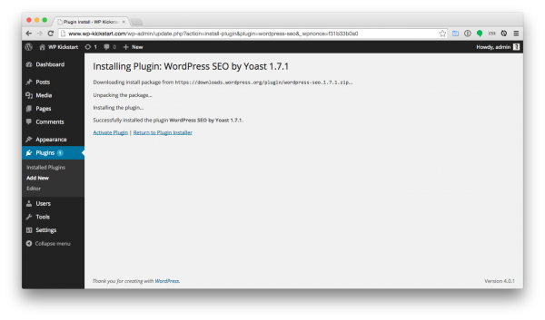 WordPress-install-plugin-installed