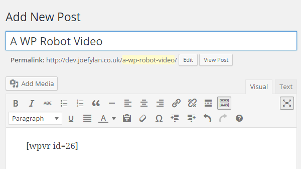 WP-Video-Robot-Shortcode