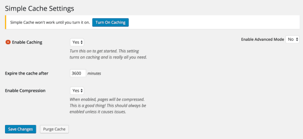 simple-cache-settings